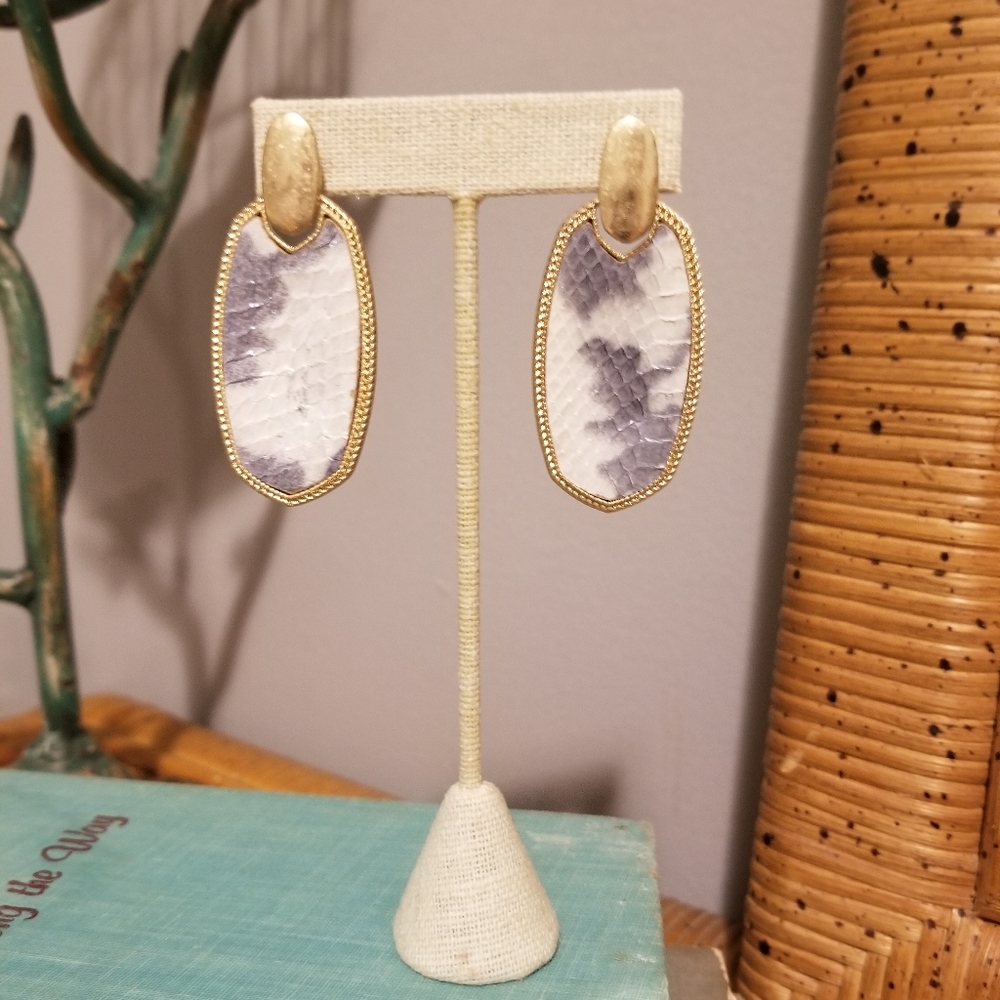 Boutique style snake skin print earrings